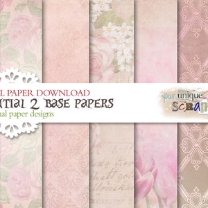 Paper Bundle 1 - 30 Essential papers - paper pack - Scrapbooking digital Paper-digital download - Digital Scrapbook - Printable Craft paper