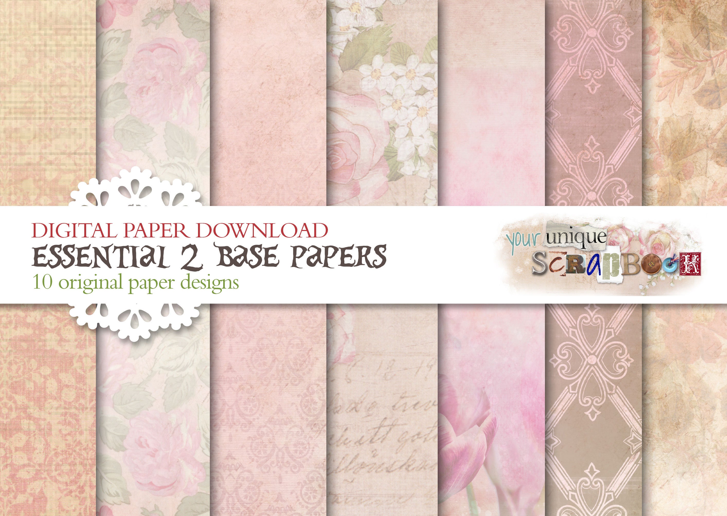 Paper Bundle 2 - 30 Essential Papers - Paper Pack - Scrapbooking ...