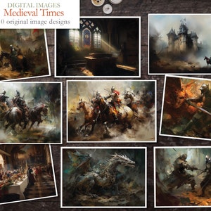 Medieval Times - 10 themed Images - Clip art images - digital download Images - Digital Scrapbook - Journal paper