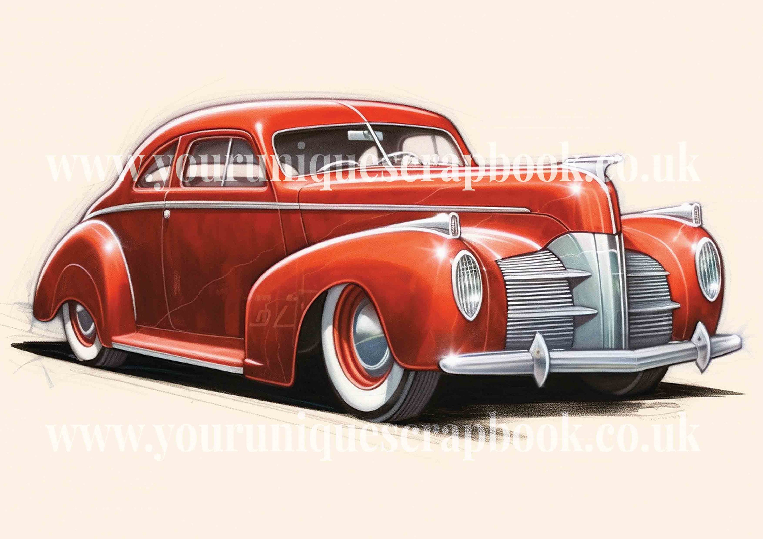 Hot Rod Car - 11 Themed Images - Clip Art Images - Digital