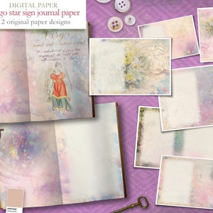 Virgo Star Sign Journal - 12 themed digital papers -  Zodiac - Horoscope - Scrapbooking journal Paper - digital download