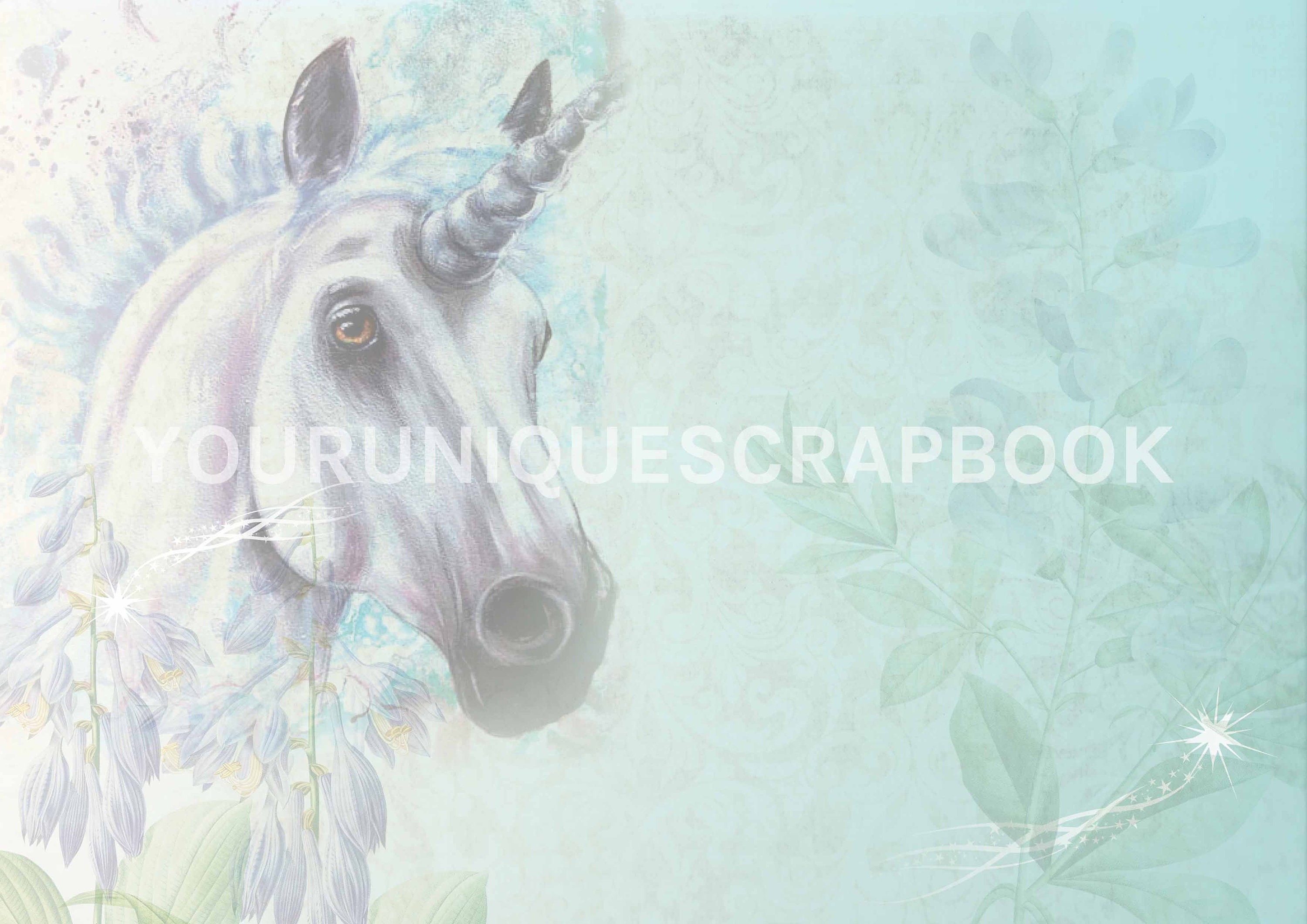 8 unicorn themed paper scrapbooking journal paper vintage