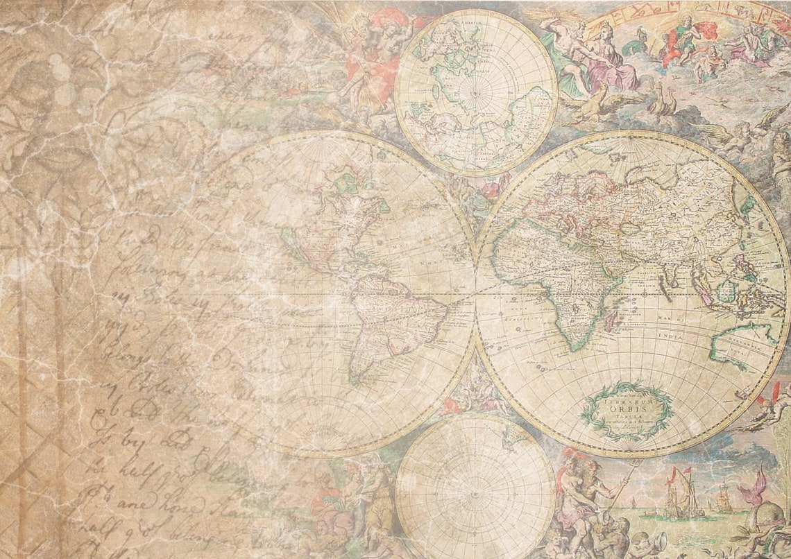 8 Old Map themed paper Scrapbooking digital Paper | Etsy