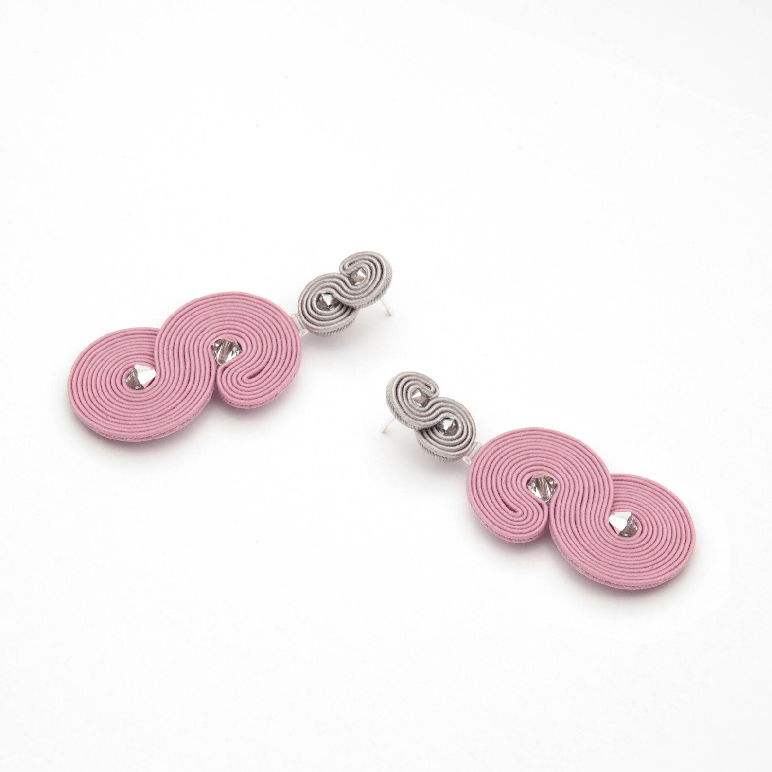 Mauve Earrings Large, Pastel Pink Earrings, Statement Pastel Jewelry