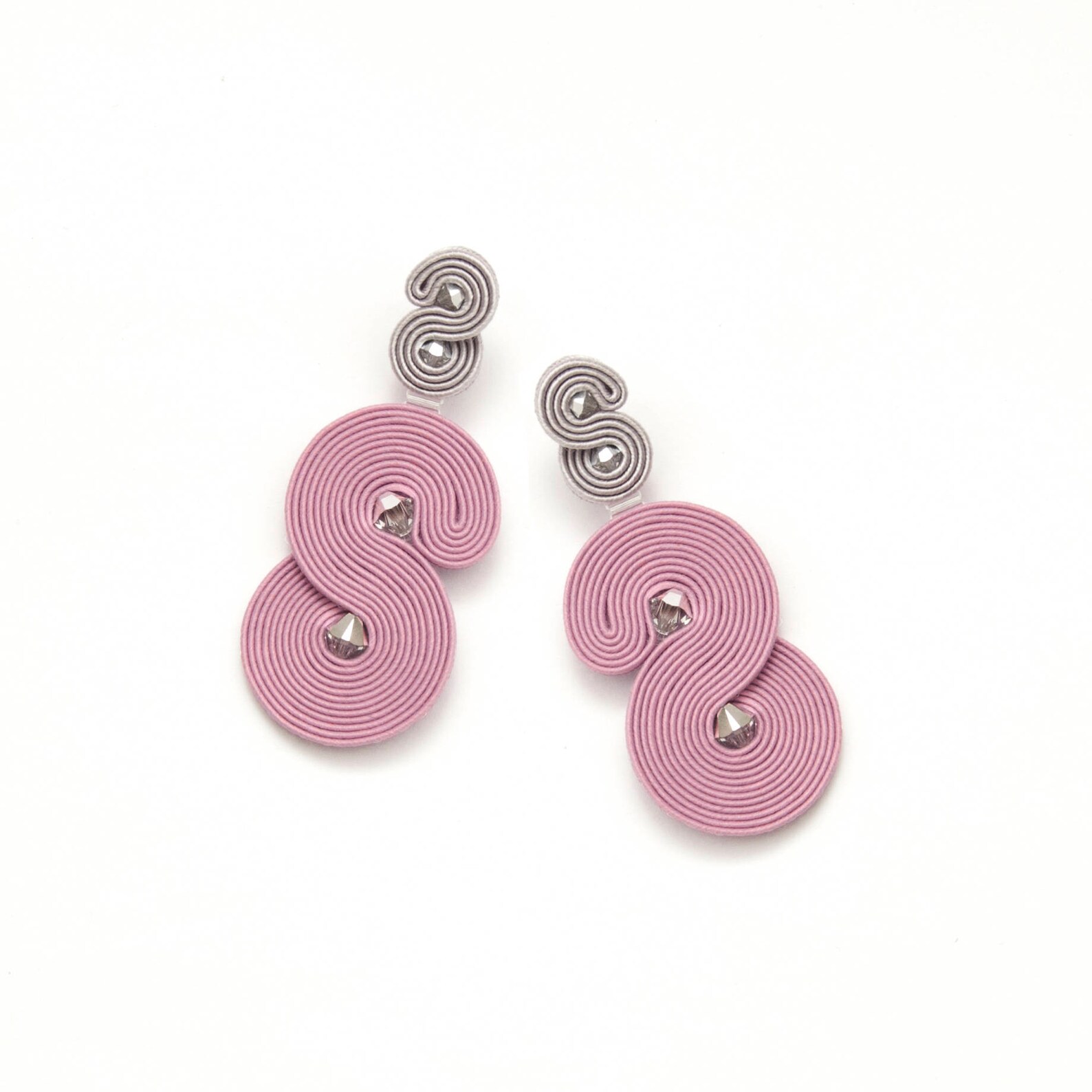 Mauve Earrings Large, Pastel Pink Earrings, Statement Pastel Jewelry