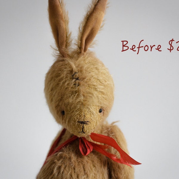 SALE Easter Bunny Igor Artist Teddy Igor - Stuffed Rabbit - Soft Toy Bunny - Stuffed Animal