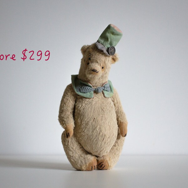 SALE Christmas Teddy Bear Innokenty - Soft Toys Stuffed Animal Bear - Mohair Artist Teddy Bears