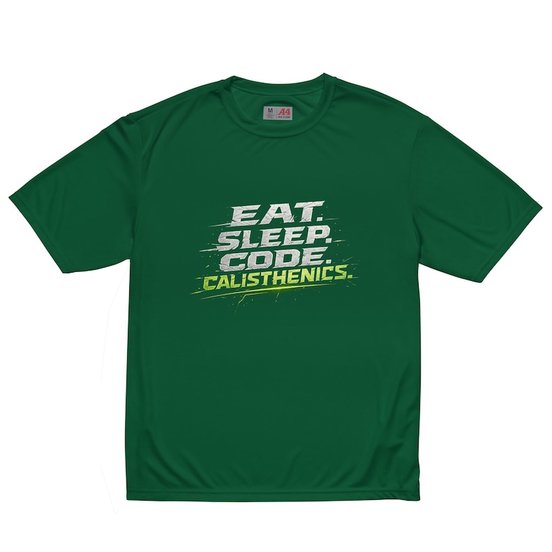The Dev Loop Eat Sleep Code Calisthenics Tee, Programmer Performance Workout Shirt, Moisture Wicking
