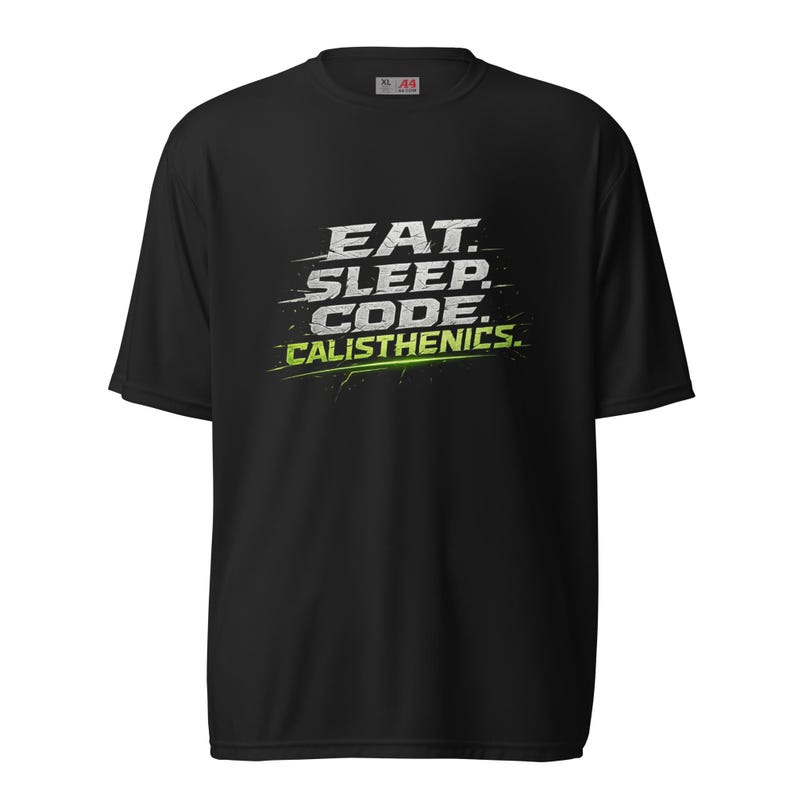 The Dev Loop Eat Sleep Code Calisthenics Tee, Programmer Performance Workout Shirt, Moisture Wicking