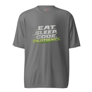The Dev Loop Eat Sleep Code Calisthenics Tee, Programmer Performance Workout Shirt, Moisture Wicking