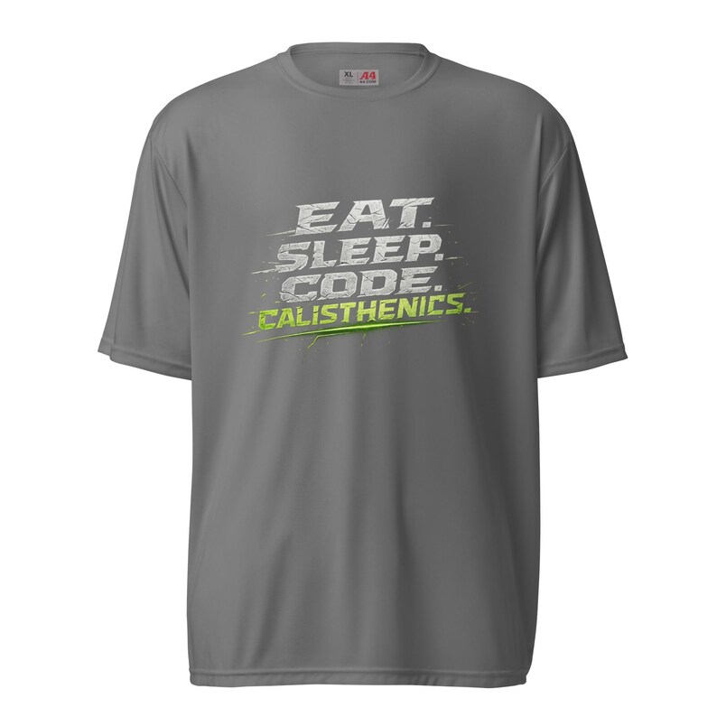 The Dev Loop Eat Sleep Code Calisthenics Tee, Programmer Performance Workout Shirt, Moisture Wicking