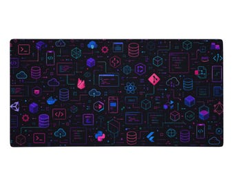 The Tech Stack XL Developer Desk Mat, Minimalist Software Engineer Mouse Pad, Programmer Setup