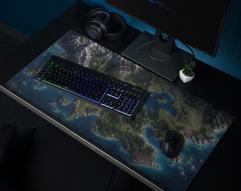 Grid Tactics RTS Gaming Mat, Strategy Gamer Desk Pad, Retro PC Mousepad, Top-Down View