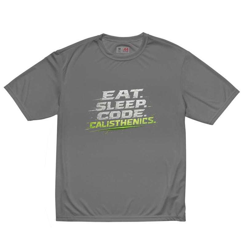 The Dev Loop Eat Sleep Code Calisthenics Tee, Programmer Performance Workout Shirt, Moisture Wicking