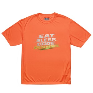 The Dev Loop Eat Sleep Code Calisthenics Tee, Programmer Performance Workout Shirt, Moisture Wicking