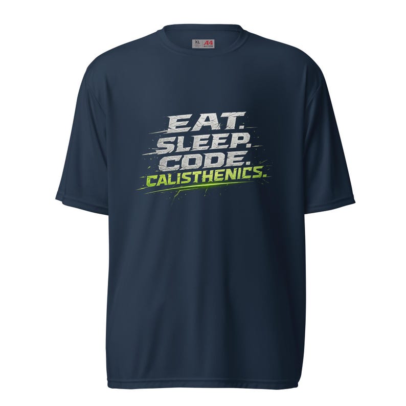 The Dev Loop Eat Sleep Code Calisthenics Tee, Programmer Performance Workout Shirt, Moisture Wicking