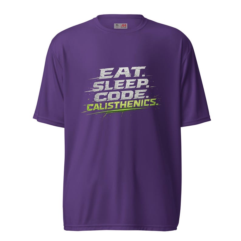 The Dev Loop Eat Sleep Code Calisthenics Tee, Programmer Performance Workout Shirt, Moisture Wicking