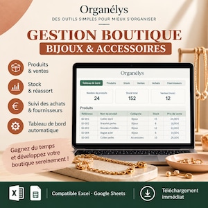 Jewelry Shop Management (Google Sheets/Excel), Sales and Inventory Tracking Spreadsheet, Jewelry and Accessories Management Template for Small Businesses