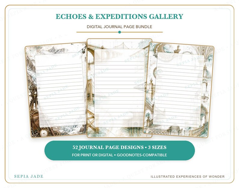 Digitala dagbokssidor för Goodnotes — 52 designer | Echoes & Expeditions Gallery bild 9