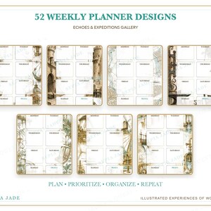 Agenda digital para Goodnotes, agenda semanal sin fechas — 52 diseños / Galería Echoes & Expeditions imagen 4
