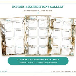 Agenda digital para Goodnotes, agenda semanal sin fechas — 52 diseños / Galería Echoes & Expeditions imagen 9