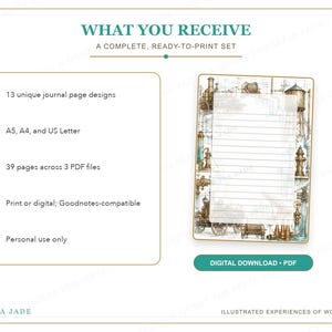 Digitala journalsidor för Goodnotes PDF — 13 designer | City of Iron and Stone bild 2
