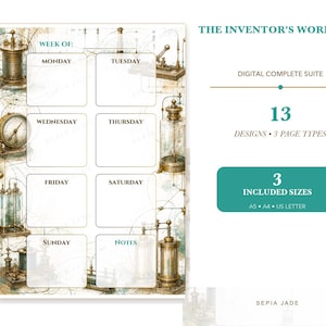 Digital planerare för Goodnotes, Journal & Background Suite — 13 designer | Uppfinnarens verkstad bild 1