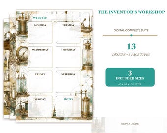 Agenda numérique pour Goodnotes, Journal et Fond d'écran — 13 modèles | L'Atelier de l'Inventeur