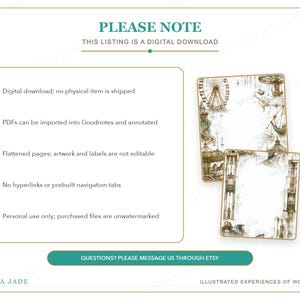 May include: A digital download listing featuring two rectangular pages with sepia-toned illustrations of carnival rides, including a Ferris wheel and carousel. The text reads: PLEASE NOTE, THIS LISTING IS A DIGITAL DOWNLOAD, and SEPIA JADE.
