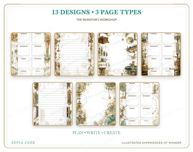 Digital planerare för Goodnotes, Journal & Background Suite — 13 designer | Uppfinnarens verkstad bild 4