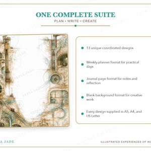 Digitale planner voor Goodnotes, dagboek en achtergrondsuite — 13 ontwerpen | City of Iron and Stone afbeelding 5