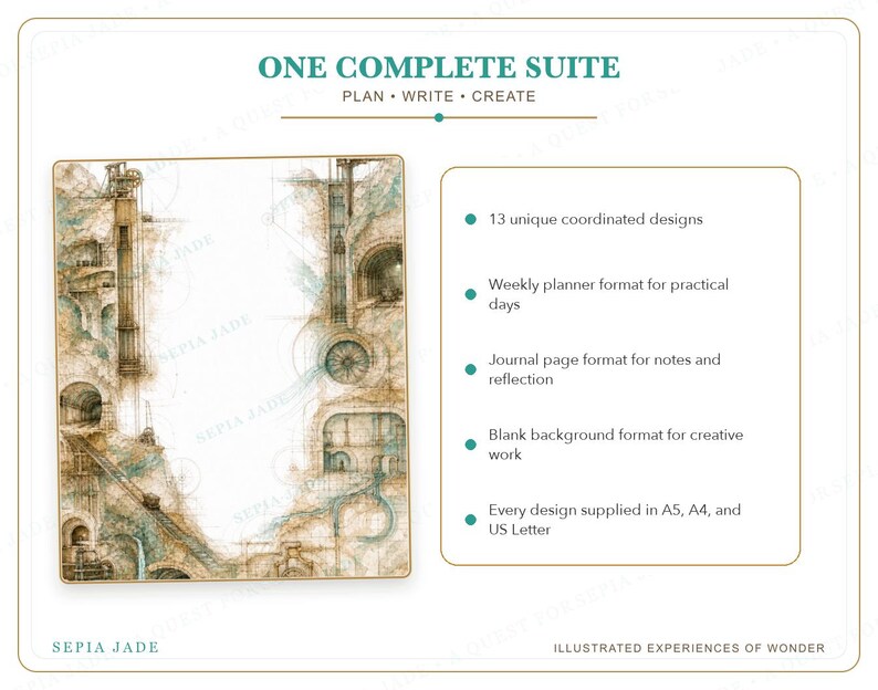 Digitale planner voor Goodnotes, dagboek en achtergrondsuite — 13 ontwerpen | City of Iron and Stone afbeelding 5