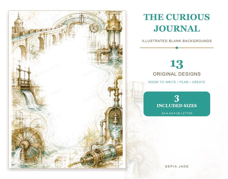 Digital Paper & Blank Backgrounds PDF — 13 Designs | The Curious Journal image 1