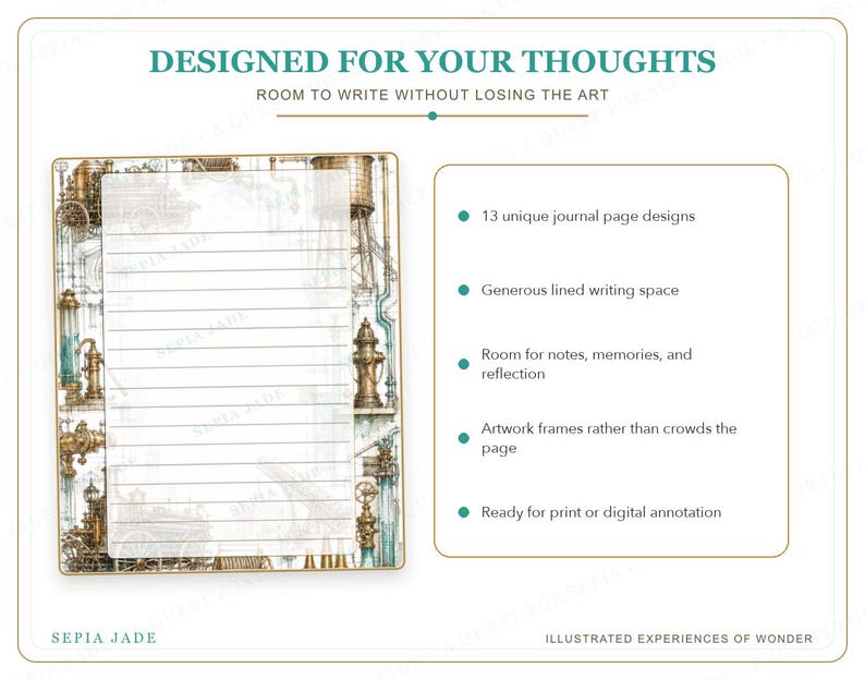 Digitala journalsidor för Goodnotes PDF — 13 designer | City of Iron and Stone bild 5