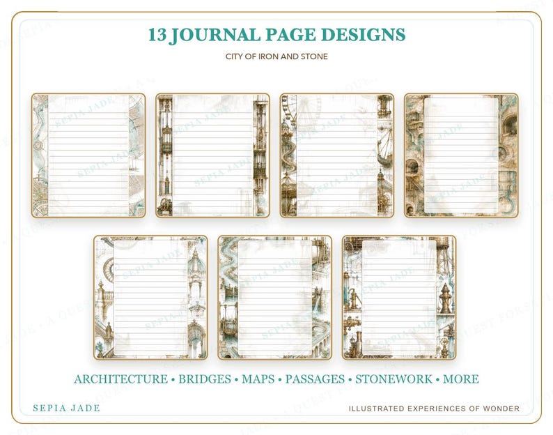 Digitala journalsidor för Goodnotes PDF — 13 designer | City of Iron and Stone bild 4
