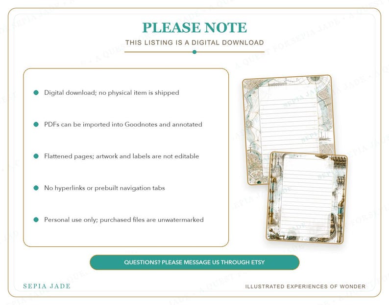 Digitala journalsidor för Goodnotes PDF — 13 designer | City of Iron and Stone bild 8
