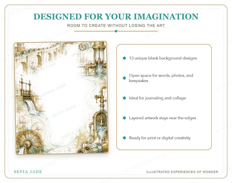 Digital Paper & Blank Backgrounds PDF — 13 Designs | The Curious Journal image 5
