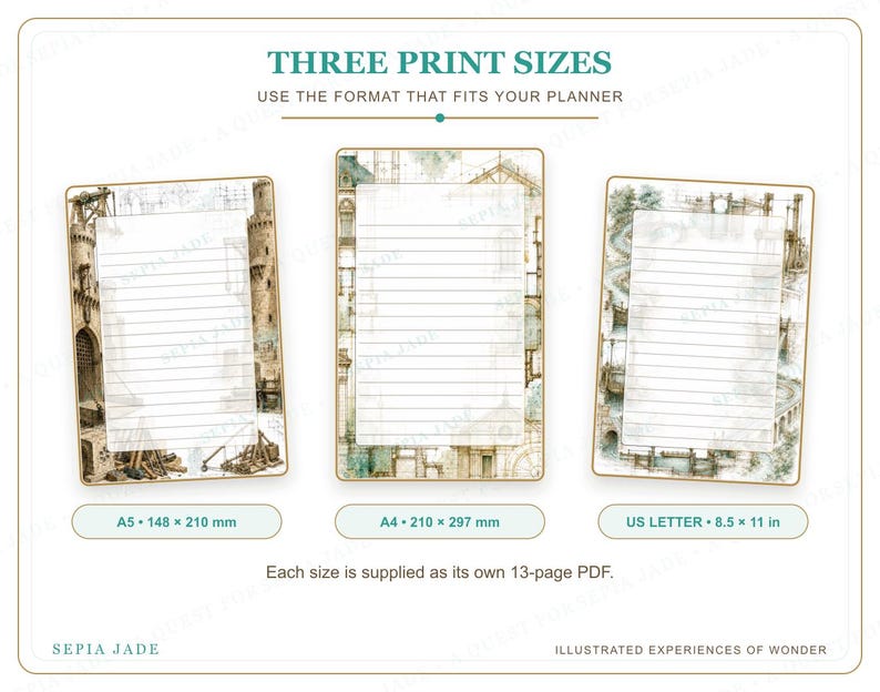 Digitala journalsidor för Goodnotes PDF — 13 designer | City of Iron and Stone bild 3