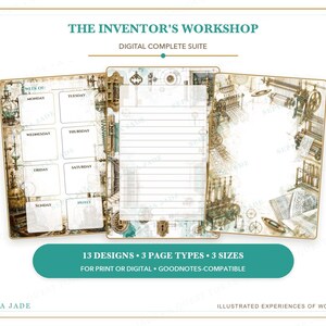 Digital planerare för Goodnotes, Journal & Background Suite — 13 designer | Uppfinnarens verkstad bild 9