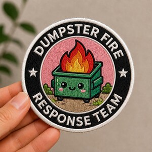 Dumpster Fire Response Team, Iron On Patch, Jacket Backpack Decor, Funny Meme Style, Gift Idea