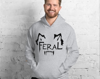 FERAL Unissex Moletom Com Capuz Algodão Mistura Macio Manga Longa Com Capuz Masculino Feminino Top
