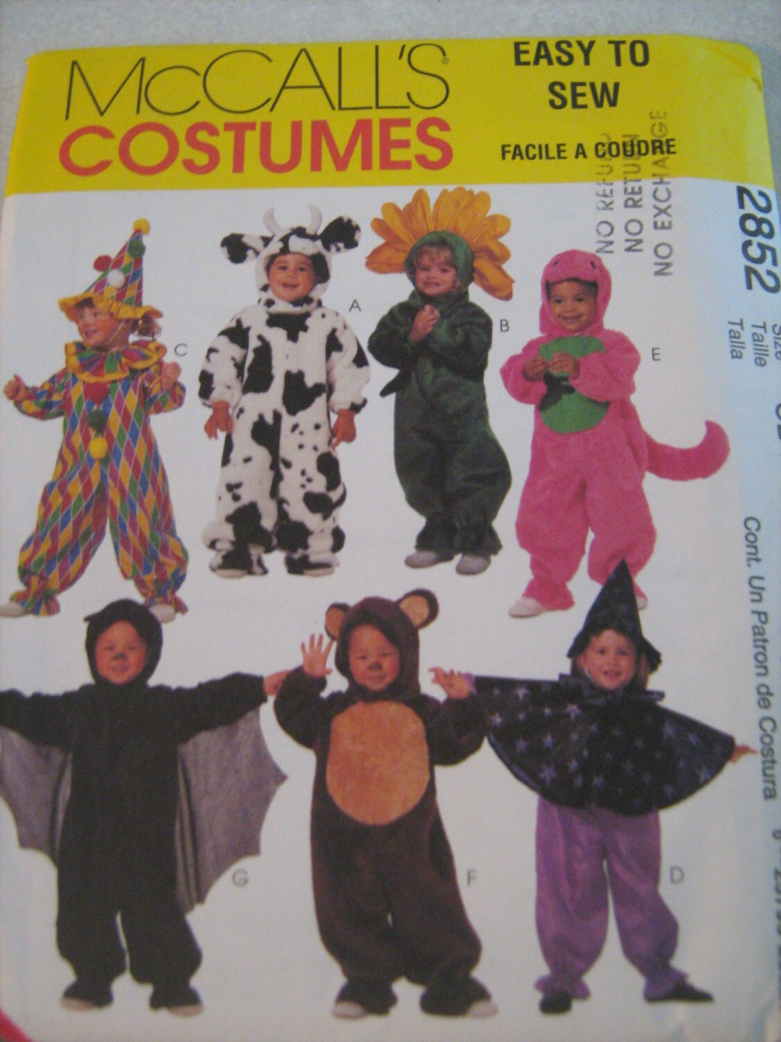 Children Costume Sewing Pattern Clown Flower Cow Witch - Etsy