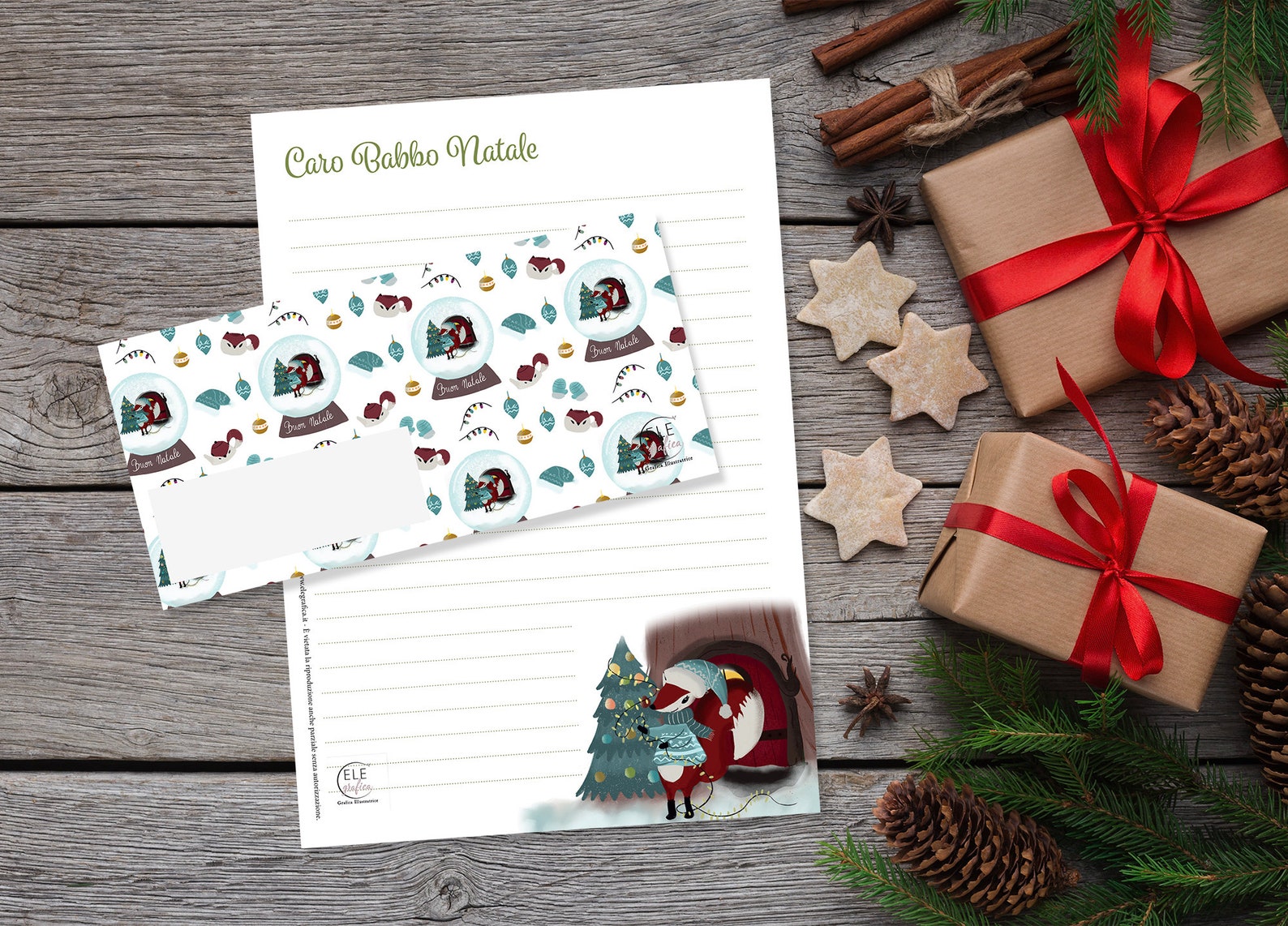 Kit Lettera Babbo Natale Con Busta E Stickers - Inclusa Matita A Forma Di Babbo Natale, Ideale Per Bambini - Foto 10