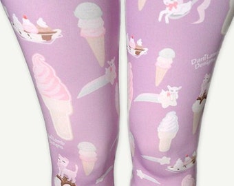 Kawaii Ice Cream Tights Fairy Kei Pastel Tights Stars Galaxy Kawaii Pastel Goth Size XS Through 3XL *Made 2 Order, Month*