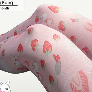 CANKER Japanese Style Women Summer Silky Pantyhose Sweet Heart Drop Print  See-Through Tights Lolita Kawaii Transparent Stockings Hosiery 