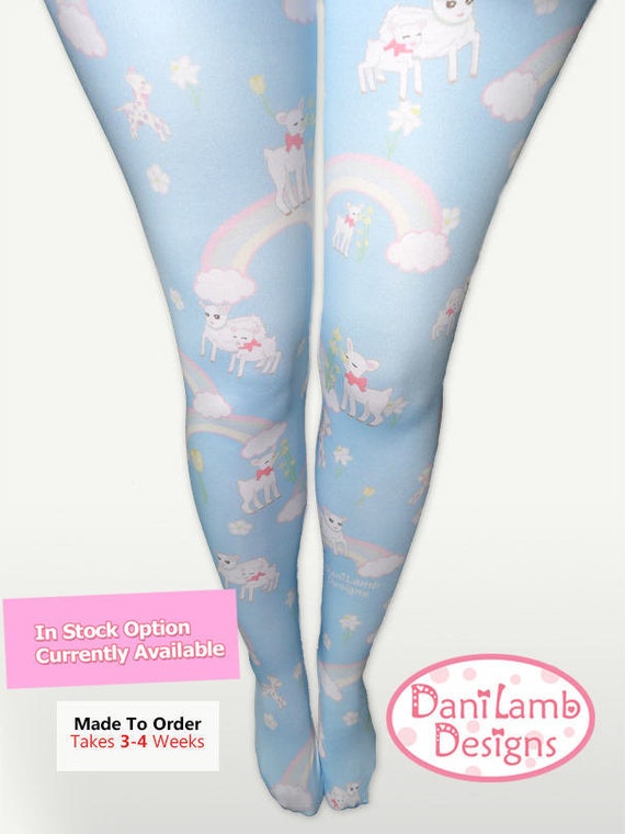 Kawaii Rainbow Tights Pastel Fairy Kei Lolita Tights Stockings Etsy