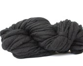 Wool Yarn Thick and Thin Yarn Hand Spun Yarn Wool Yarn  TTS Super Bulky Yarn  Extra Fine Merino Yarn Hand Knitting Yarn Black Color