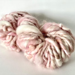 Hand Spun Merino Alpaca Wool Yarn: Soft Pink Super Chunky Knit