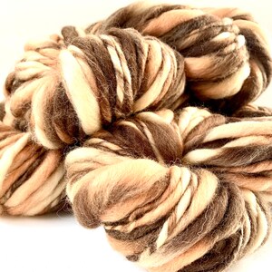 Handspun Chunky Merino Wool Yarn: Caramel Swirl Art Yarn