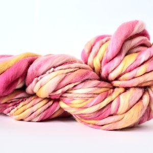 Hand Spun Yarn ,Thick and Thin Yarn,  Super Chunky Yarn,  Extra Fine Merino Wool Yarn, Bulky Yarn, TTY , Madame Matisse Color